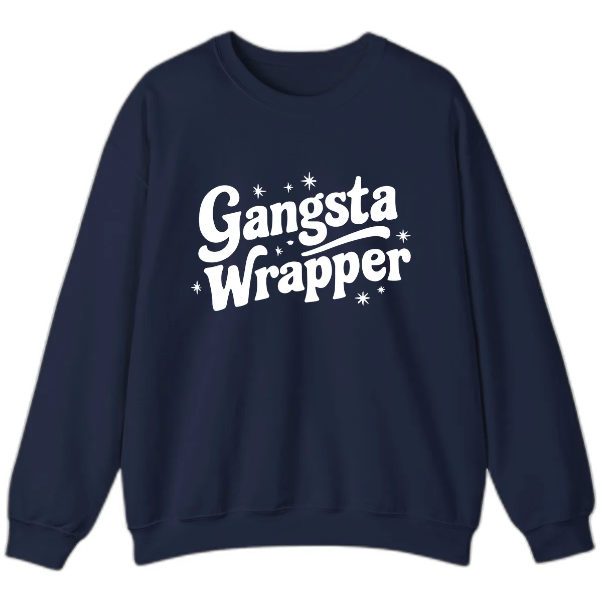 Gangsta Wrapper Holiday Design Sweatshirt in Navy