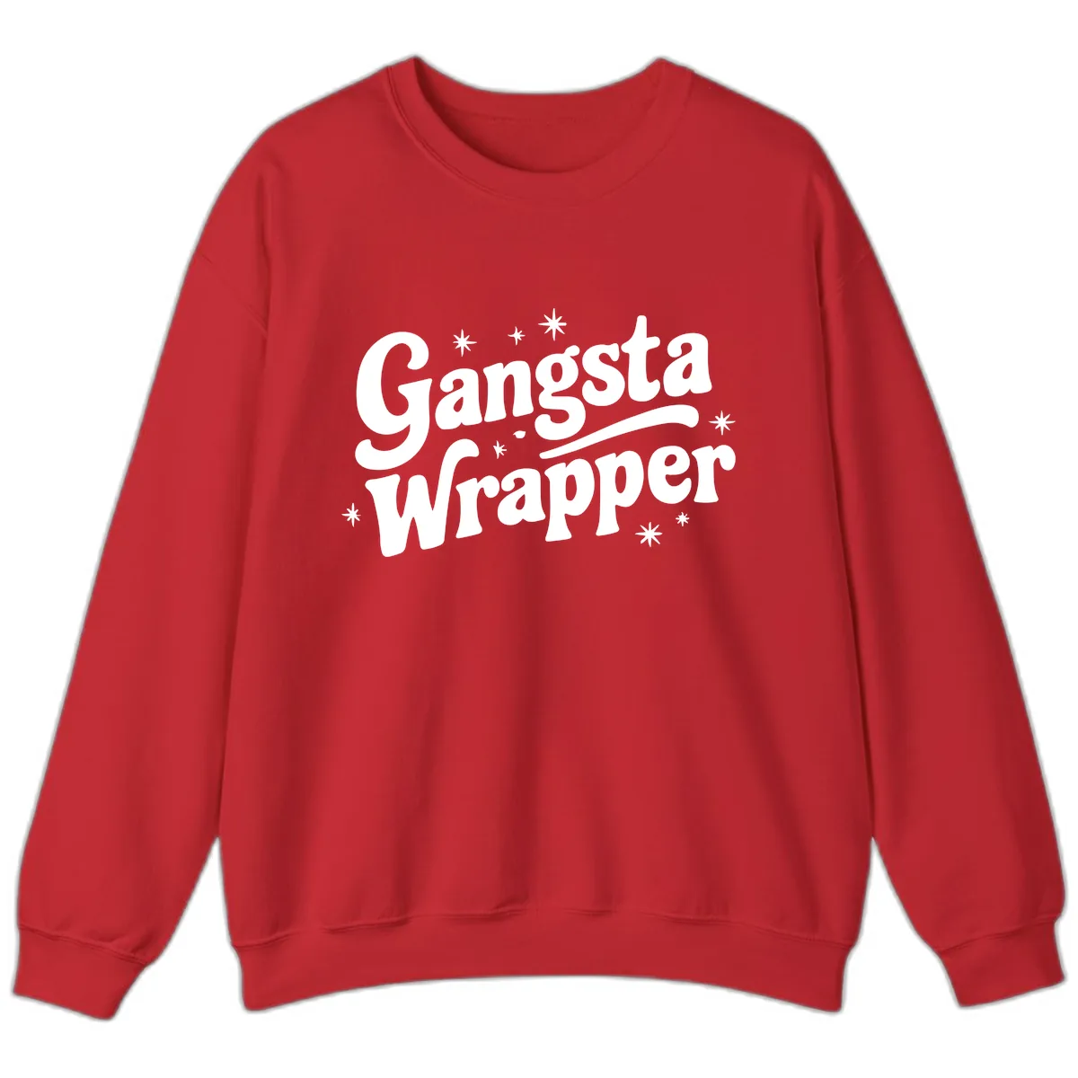 Gangsta Wrapper Holiday Design Sweatshirt in Red