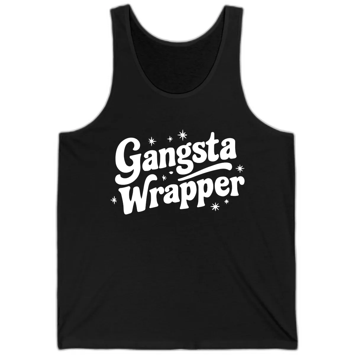 Gangsta Wrapper Holiday Design Tank in Black