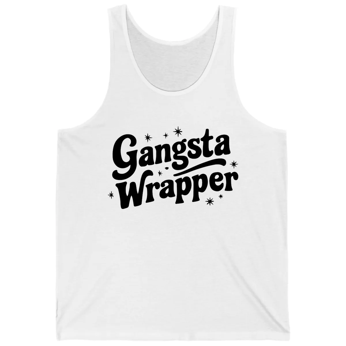 Gangsta Wrapper Holiday Design Tank in White