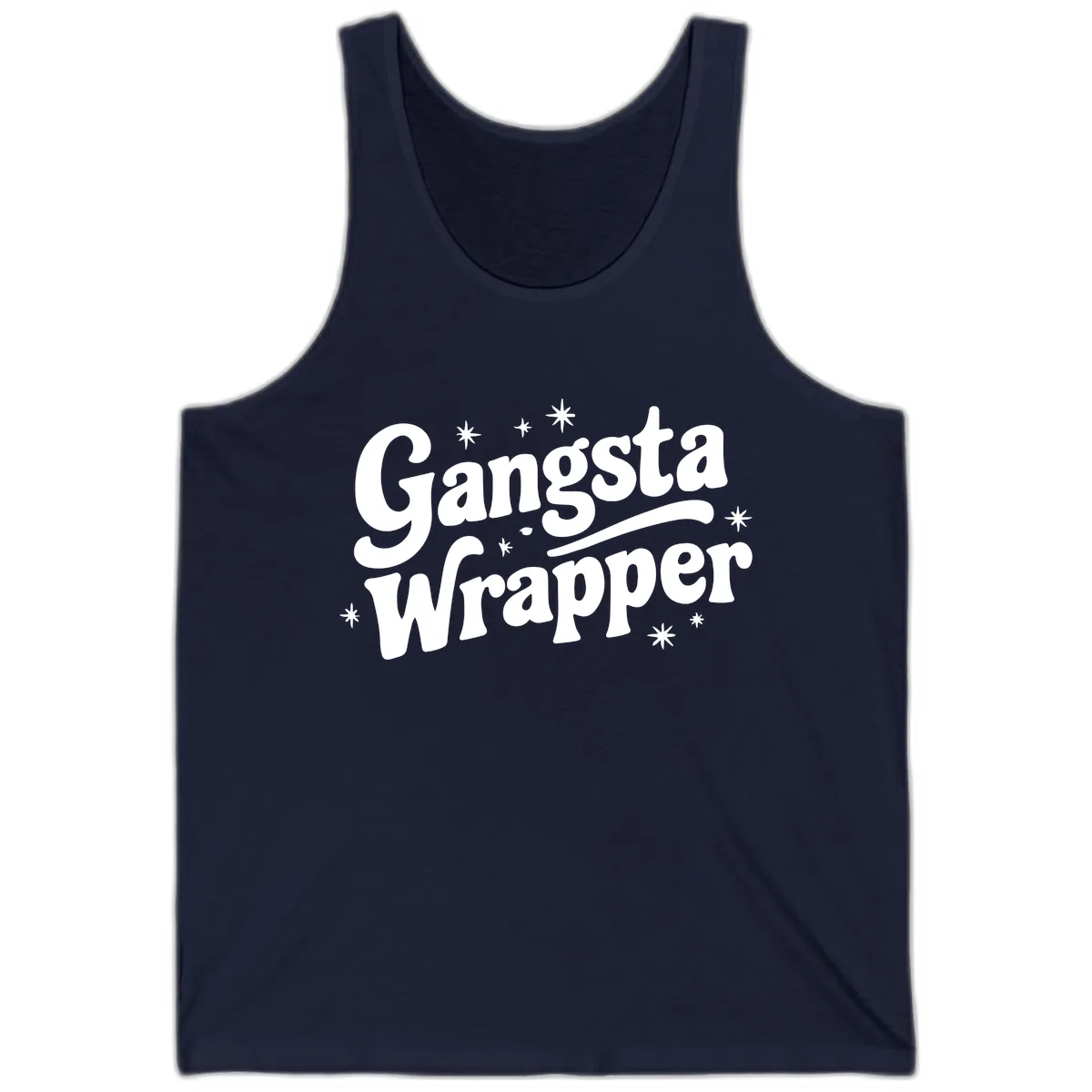 Gangsta Wrapper Holiday Design Tank in Navy