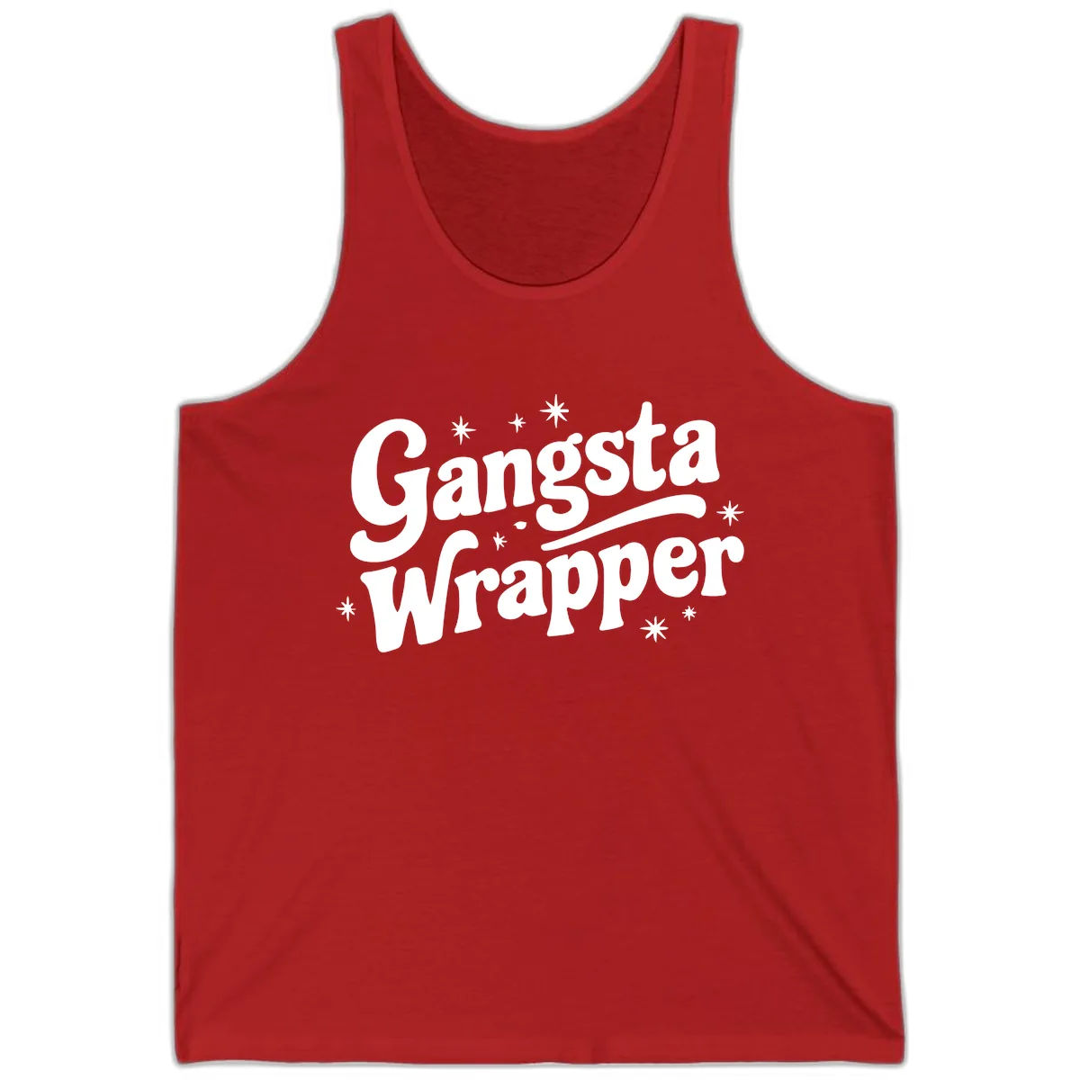 Gangsta Wrapper Holiday Design Tank in Red