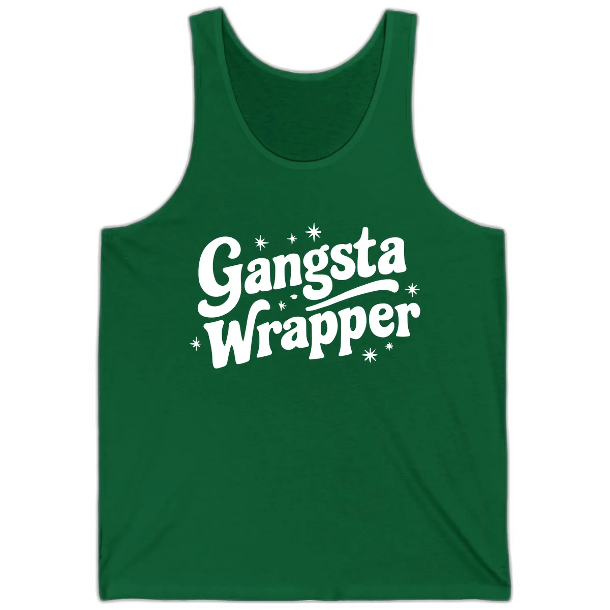 Gangsta Wrapper Holiday Design Tank in Kelly