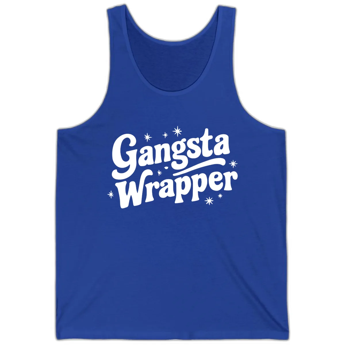 Gangsta Wrapper Holiday Design Tank in True Royal