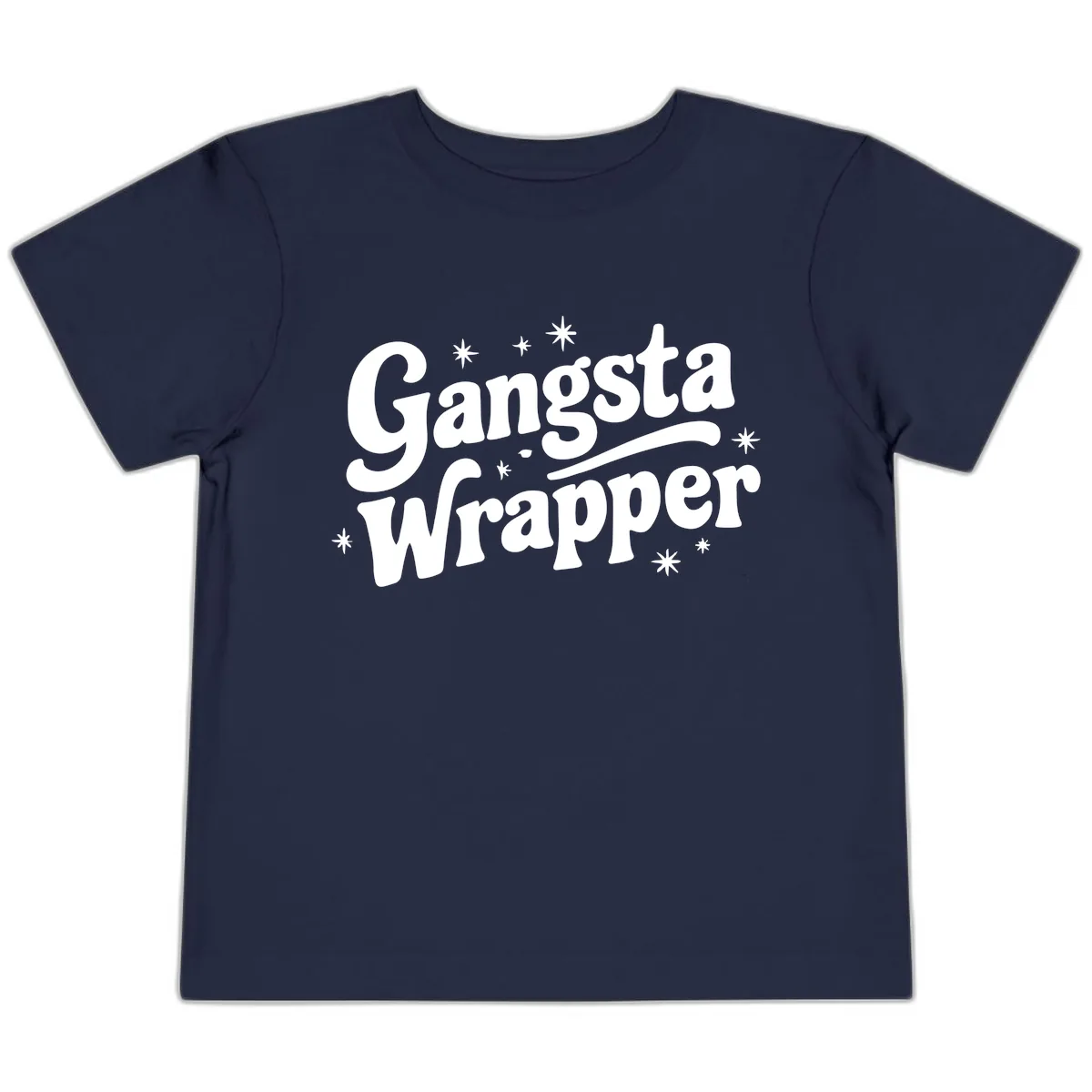 Gangsta Wrapper Holiday Design Toddler T-Shirt in Navy