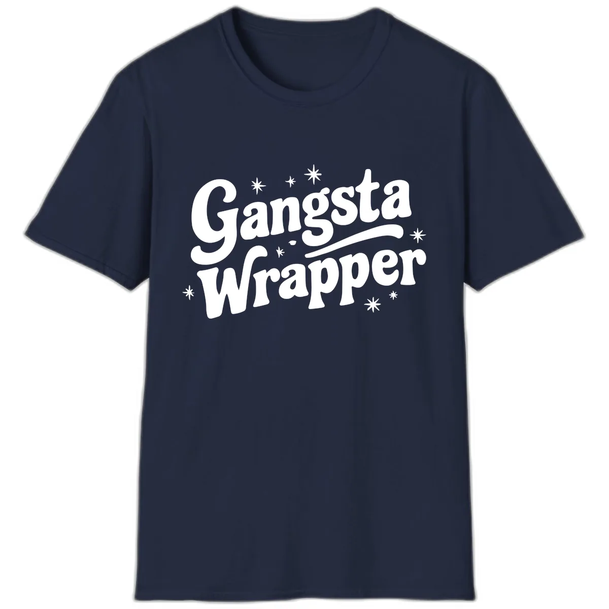 Gangsta Wrapper Holiday Design T-Shirt in Navy