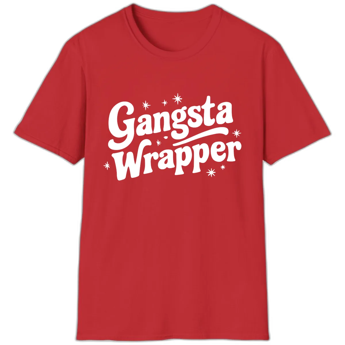 Gangsta Wrapper Holiday Design T-Shirt in Red