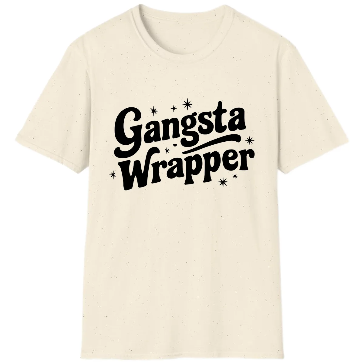Gangsta Wrapper Holiday Design T-Shirt in Natural