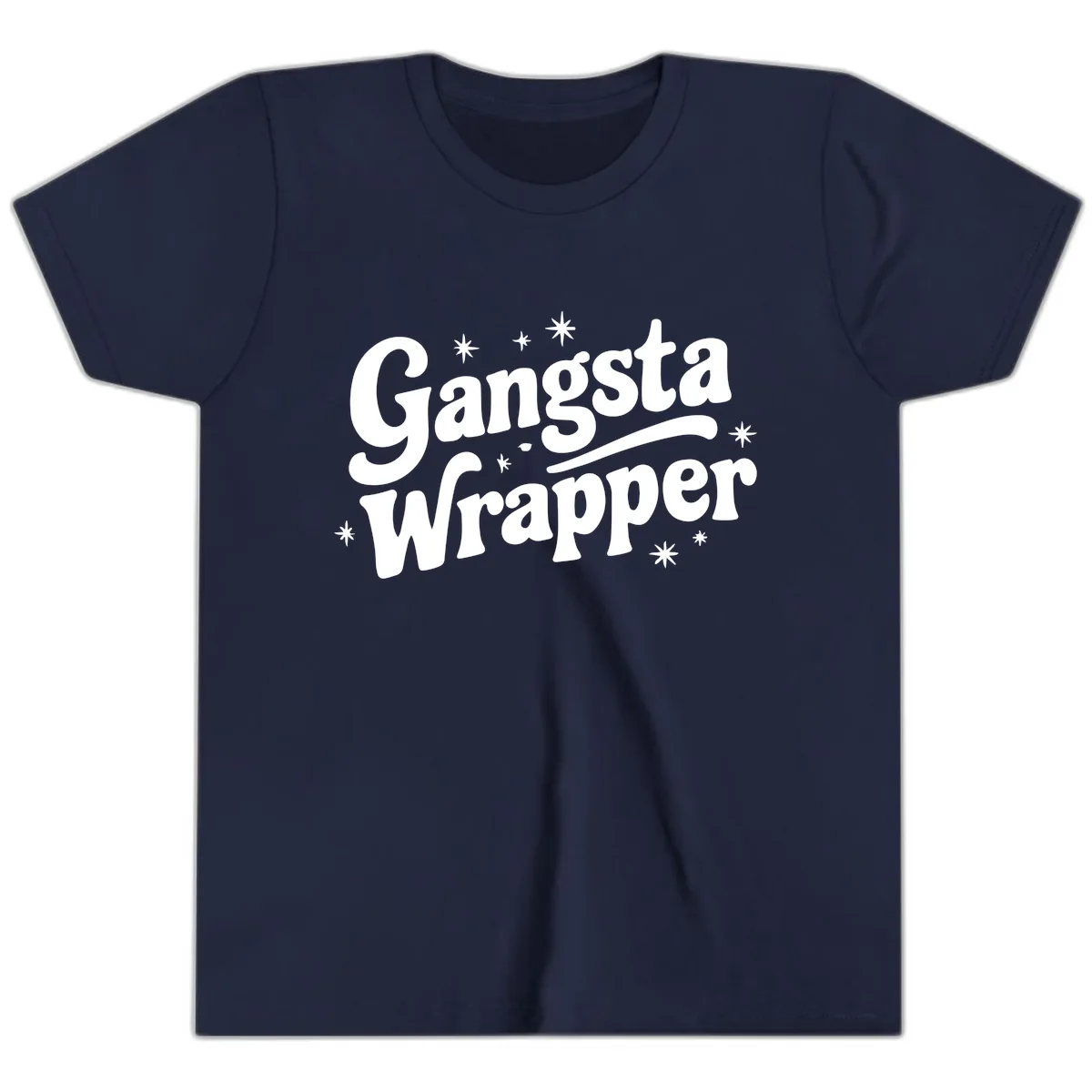 Gangsta Wrapper Holiday Design Youth T-Shirt in Navy
