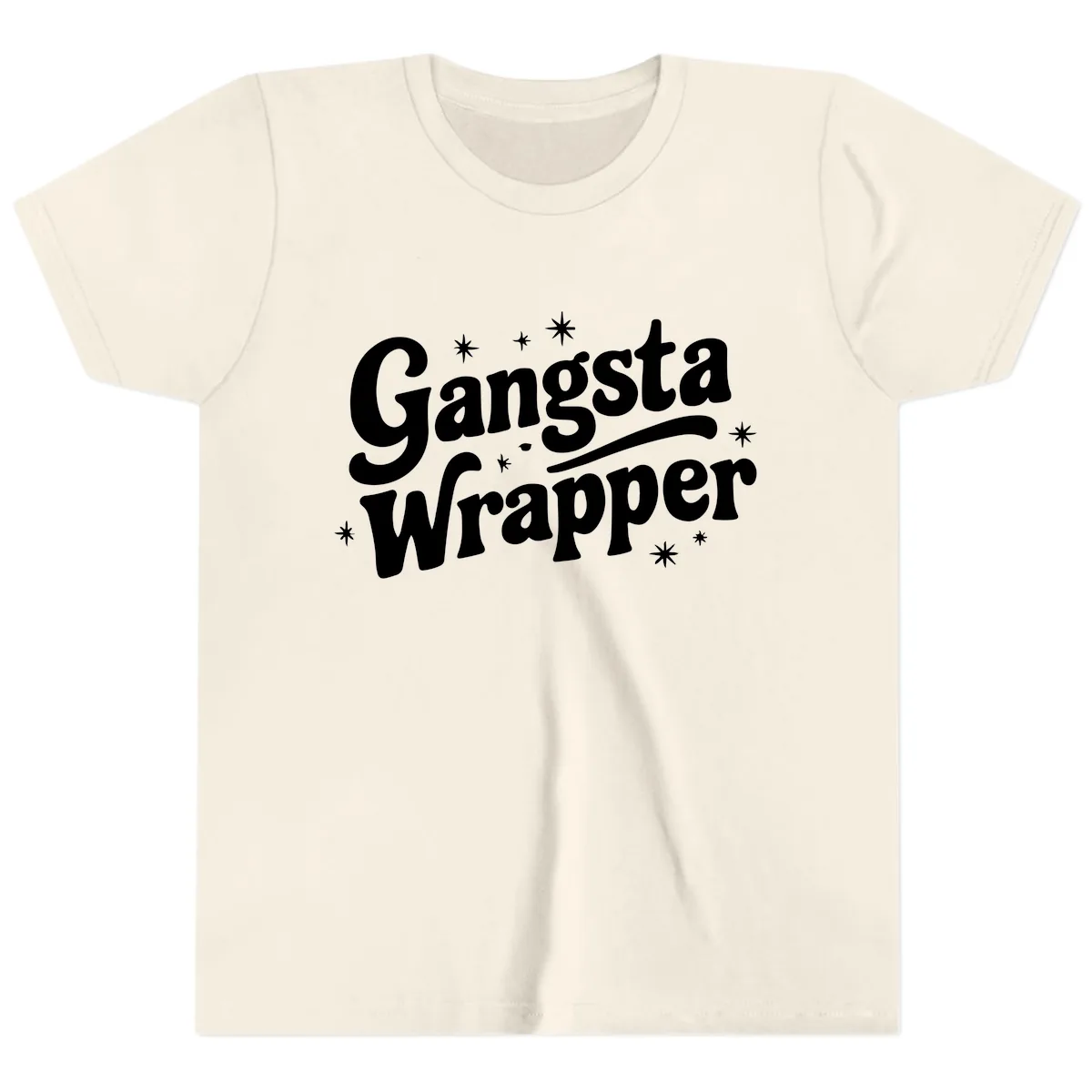 Gangsta Wrapper Holiday Design Youth T-Shirt in Natural