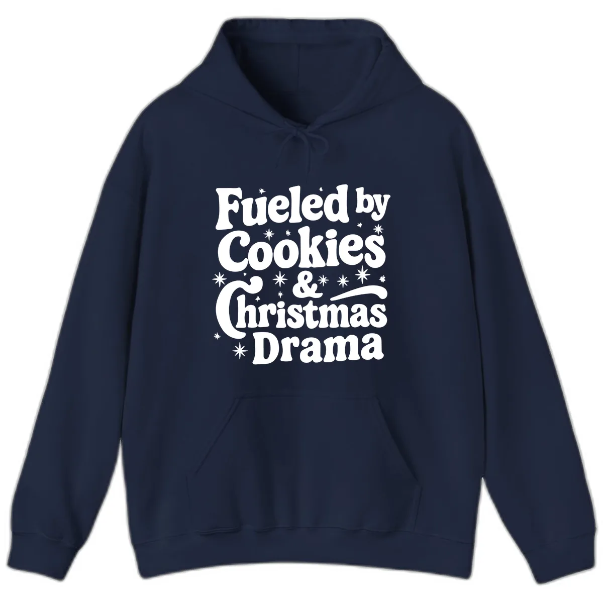 Fueled by Cookies Christmas Drama Hoodie in Navy