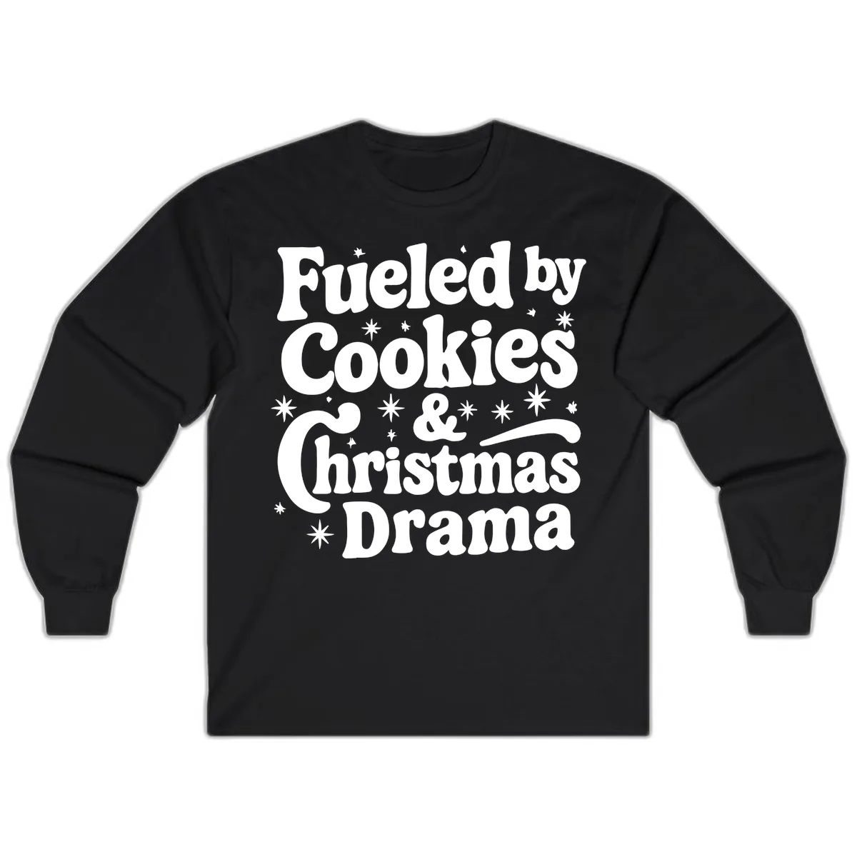 Fueled by Cookies Christmas Drama Long Sleeve in Black