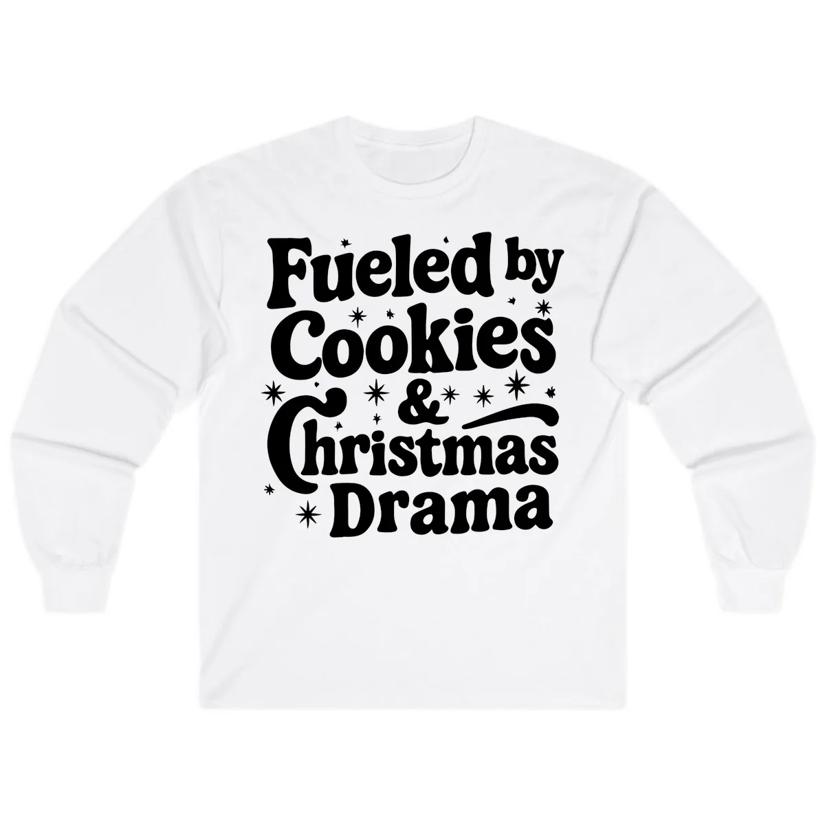 Fueled by Cookies Christmas Drama Long Sleeve in White