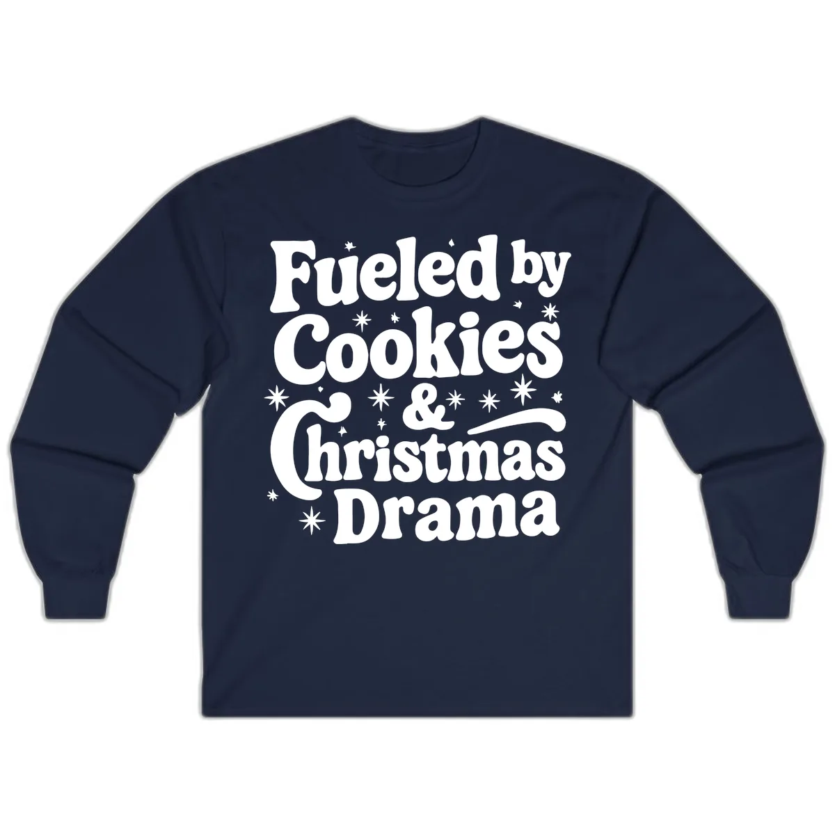 Fueled by Cookies Christmas Drama Long Sleeve in Navy