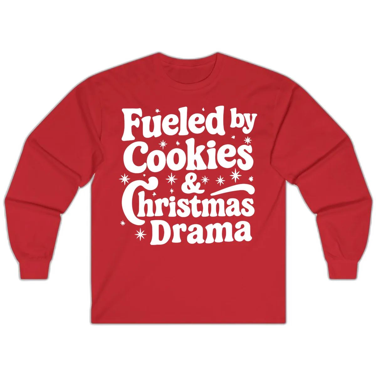 Fueled by Cookies Christmas Drama Long Sleeve in Red