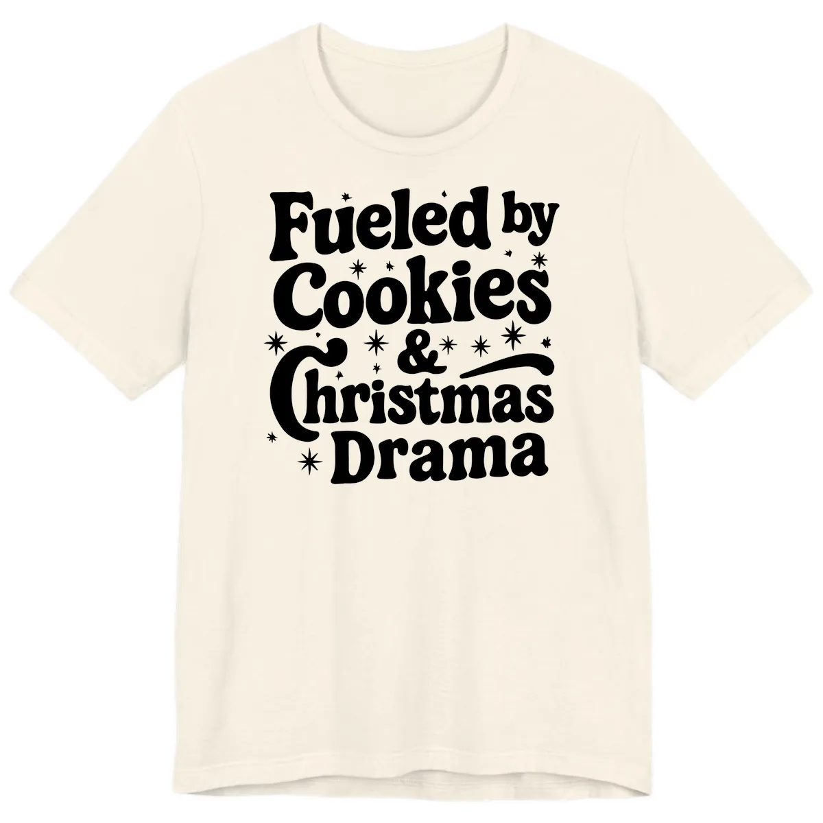 Fueled by Cookies Christmas Drama Premium T-Shirt in Natural