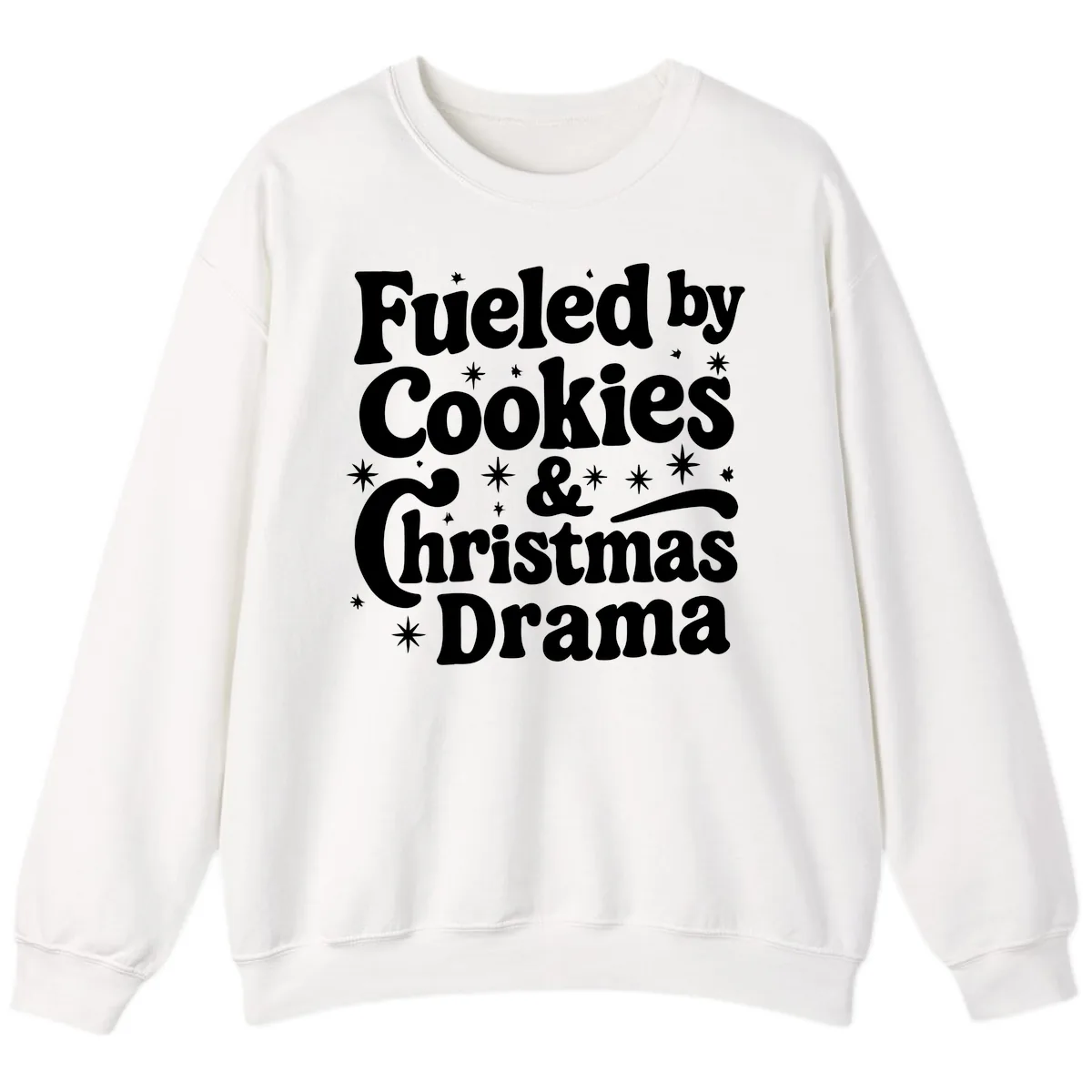 Fueled by Cookies Christmas Drama Sweatshirt in White