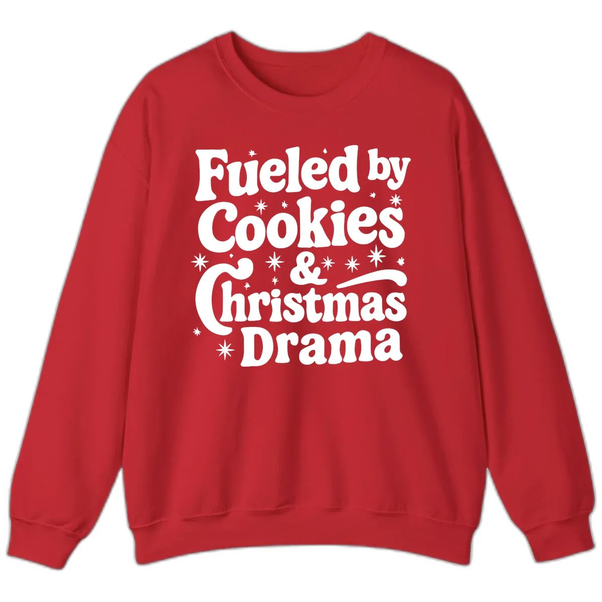 Fueled by Cookies Christmas Drama Sweatshirt in Red