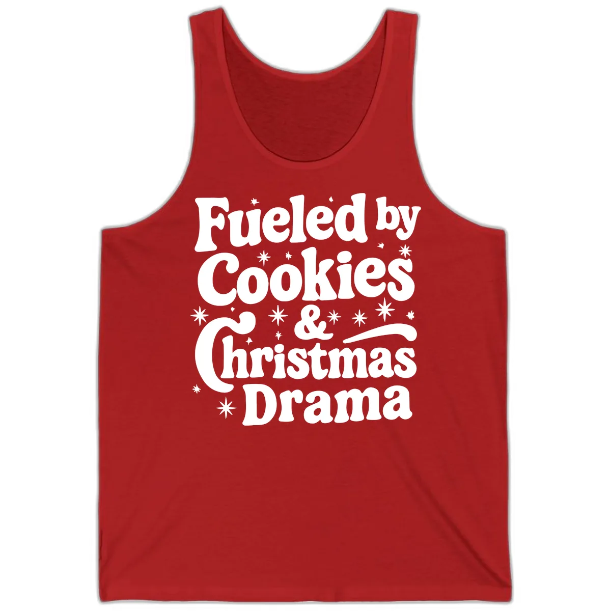 Fueled by Cookies Christmas Drama Tank in Red