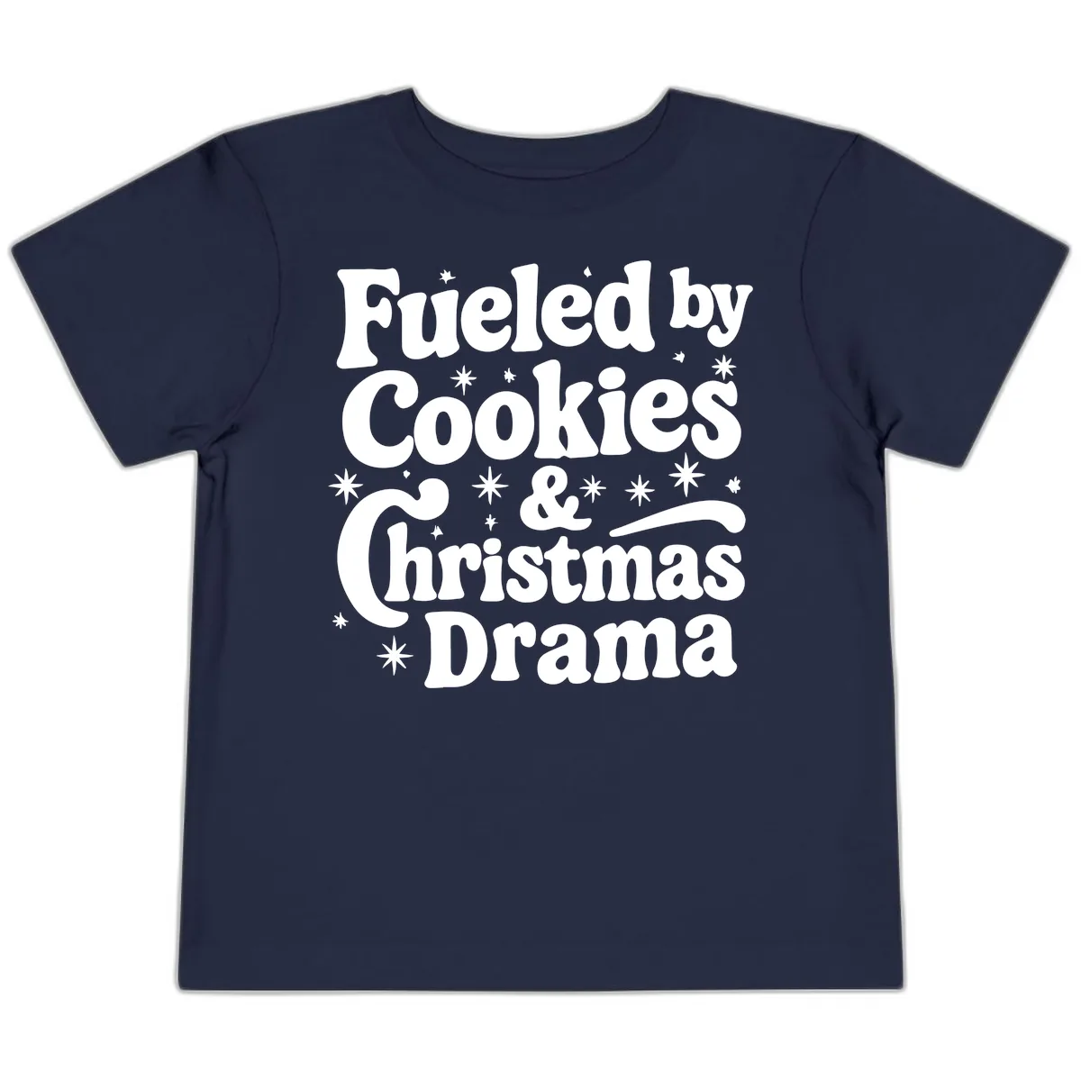 Fueled by Cookies Christmas Drama Toddler T-Shirt in Navy