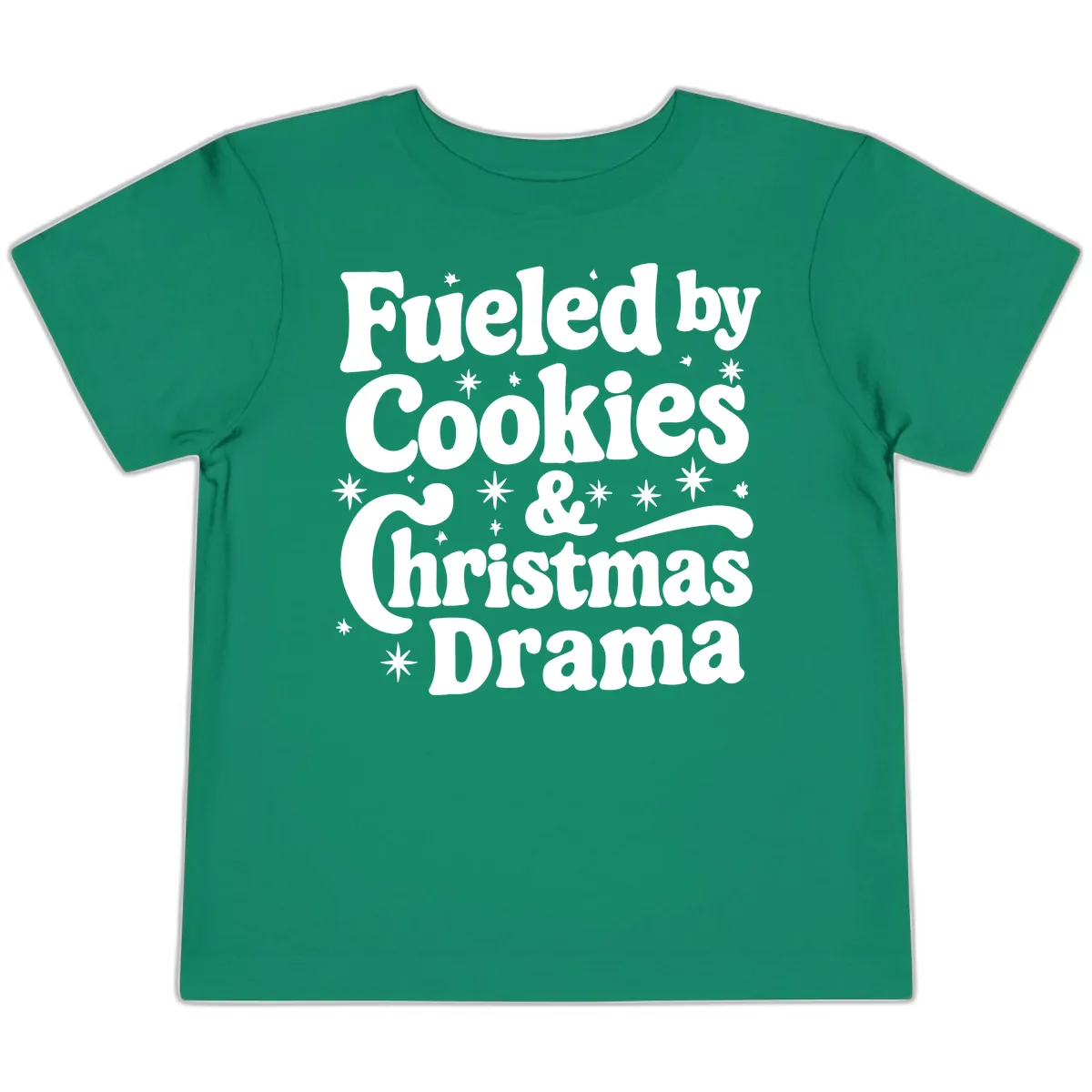 Fueled by Cookies Christmas Drama Toddler T-Shirt in Kelly
