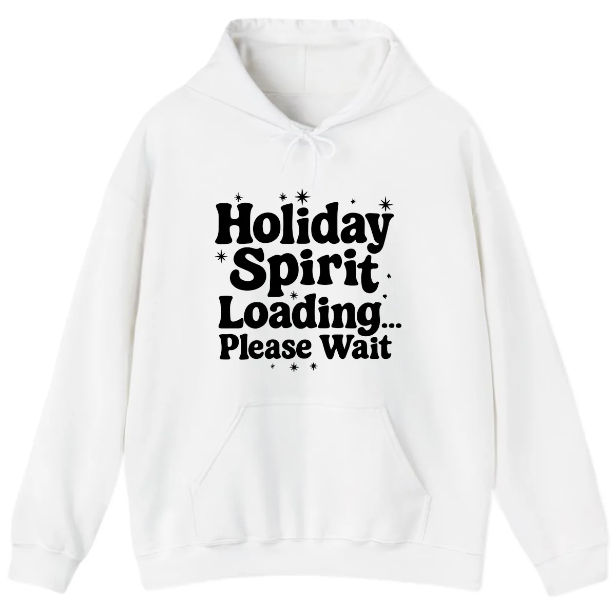 Holiday Spirit Loading Please Wait Hoodie in White