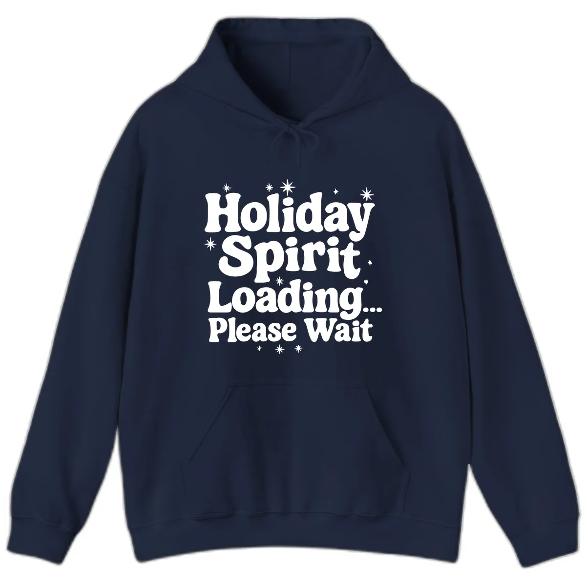 Holiday Spirit Loading Please Wait Hoodie in Navy