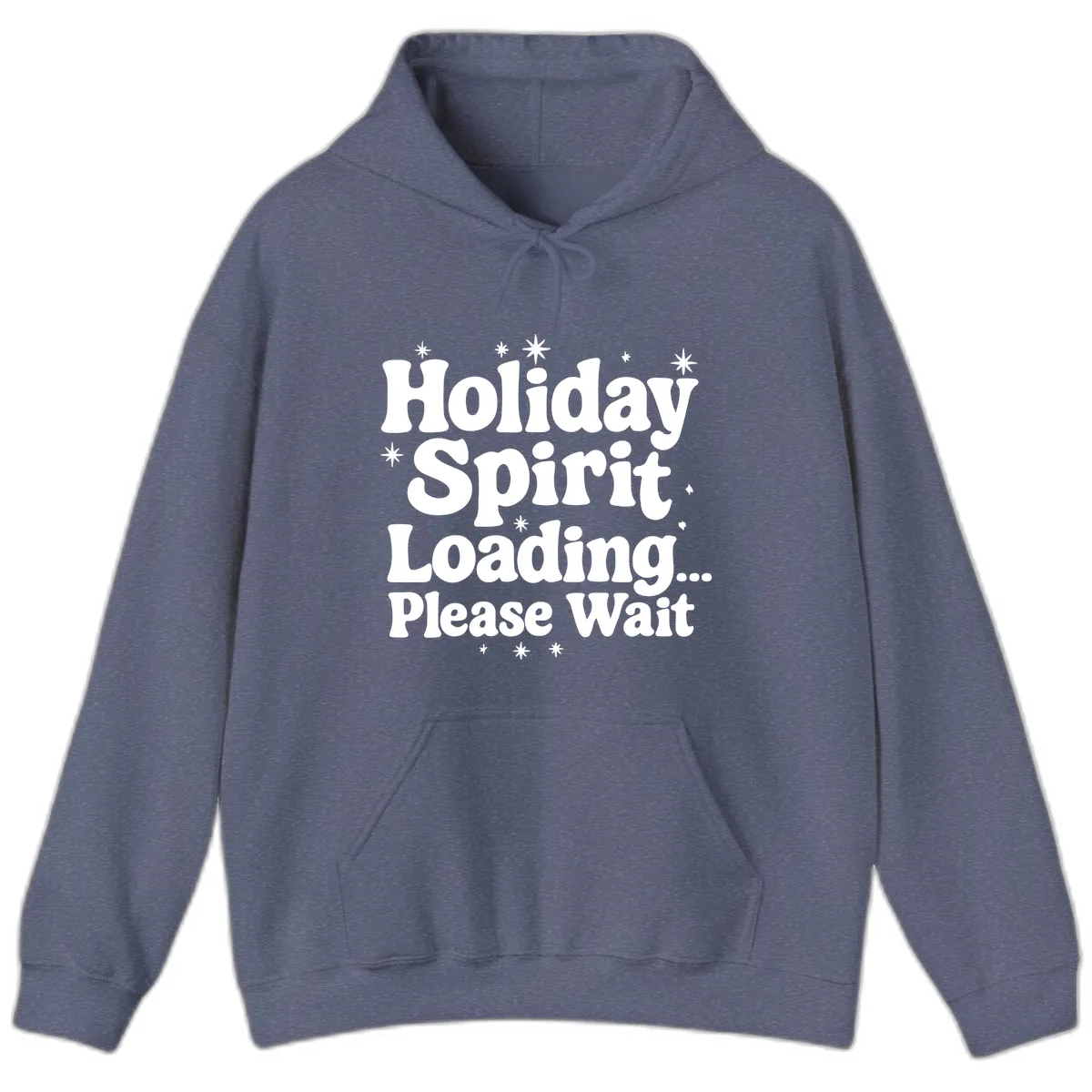 Holiday Spirit Loading Please Wait Hoodie in Heather Navy