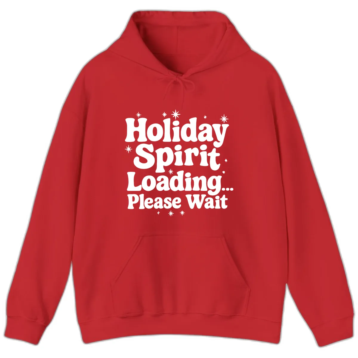 Holiday Spirit Loading Please Wait Hoodie in Red