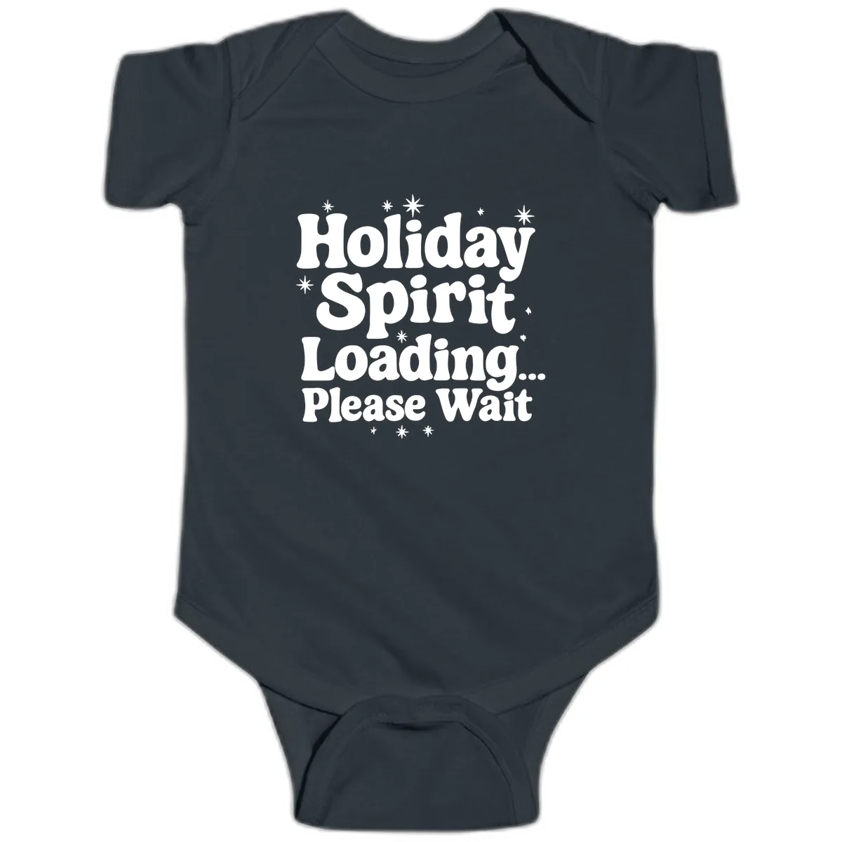 Holiday Spirit Loading Please Wait Baby Onesie in Black