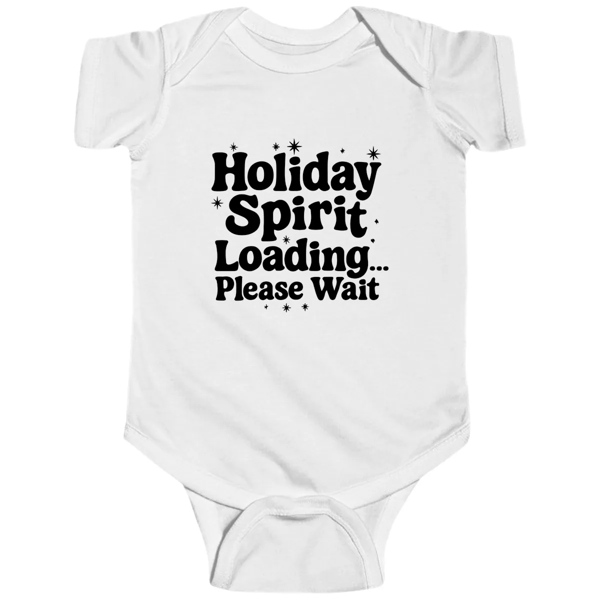 Holiday Spirit Loading Please Wait Baby Onesie in White