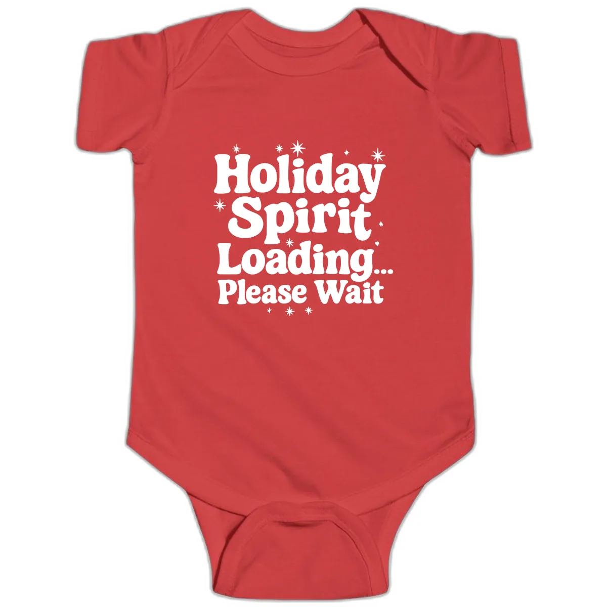 Holiday Spirit Loading Please Wait Baby Onesie in Red