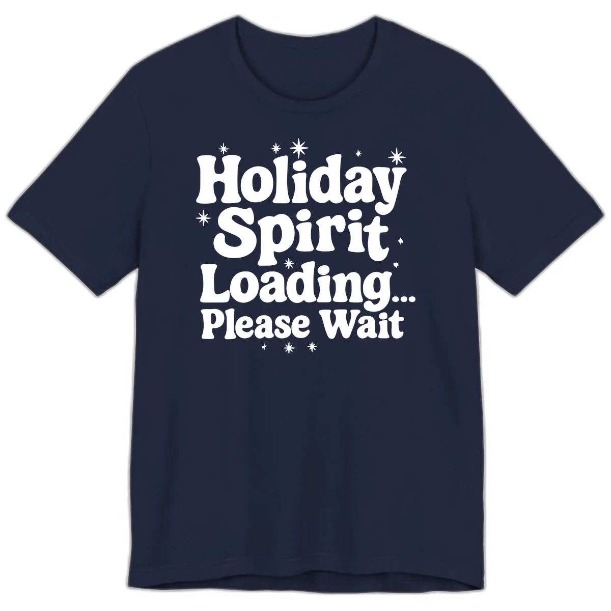 Holiday Spirit Loading Please Wait Premium T-Shirt in Navy
