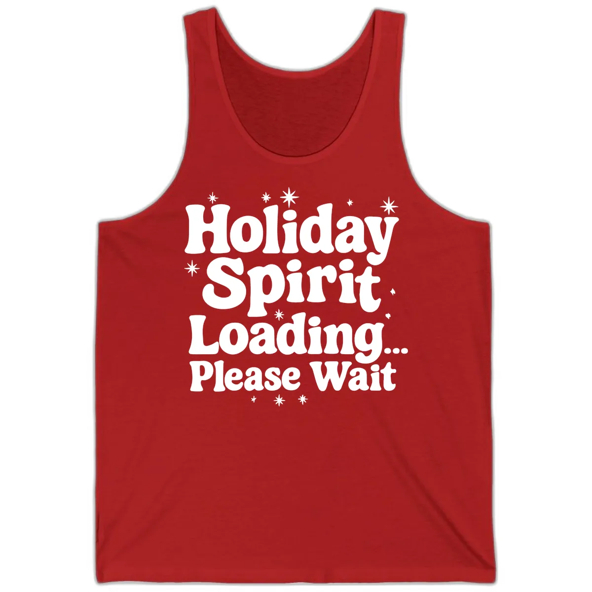 Holiday Spirit Loading Please Wait Tank in Red