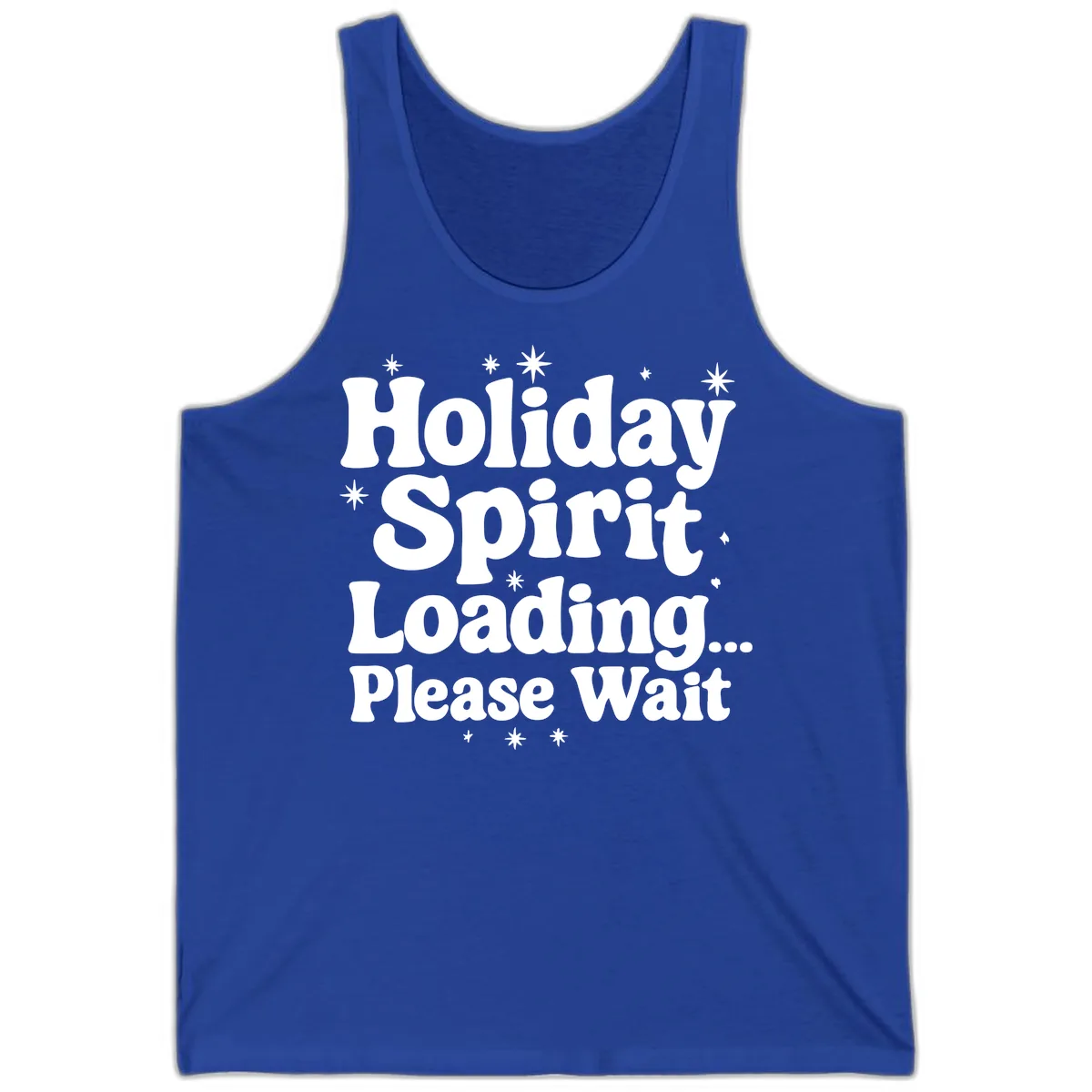 Holiday Spirit Loading Please Wait Tank in True Royal