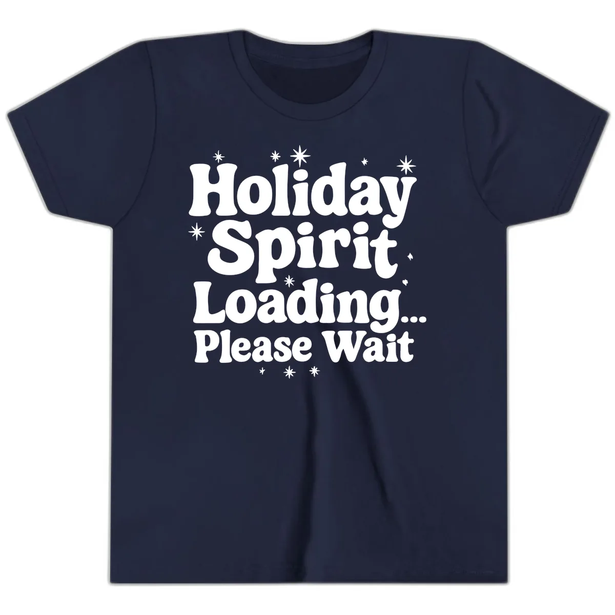 Holiday Spirit Loading Please Wait Youth T-Shirt in Navy
