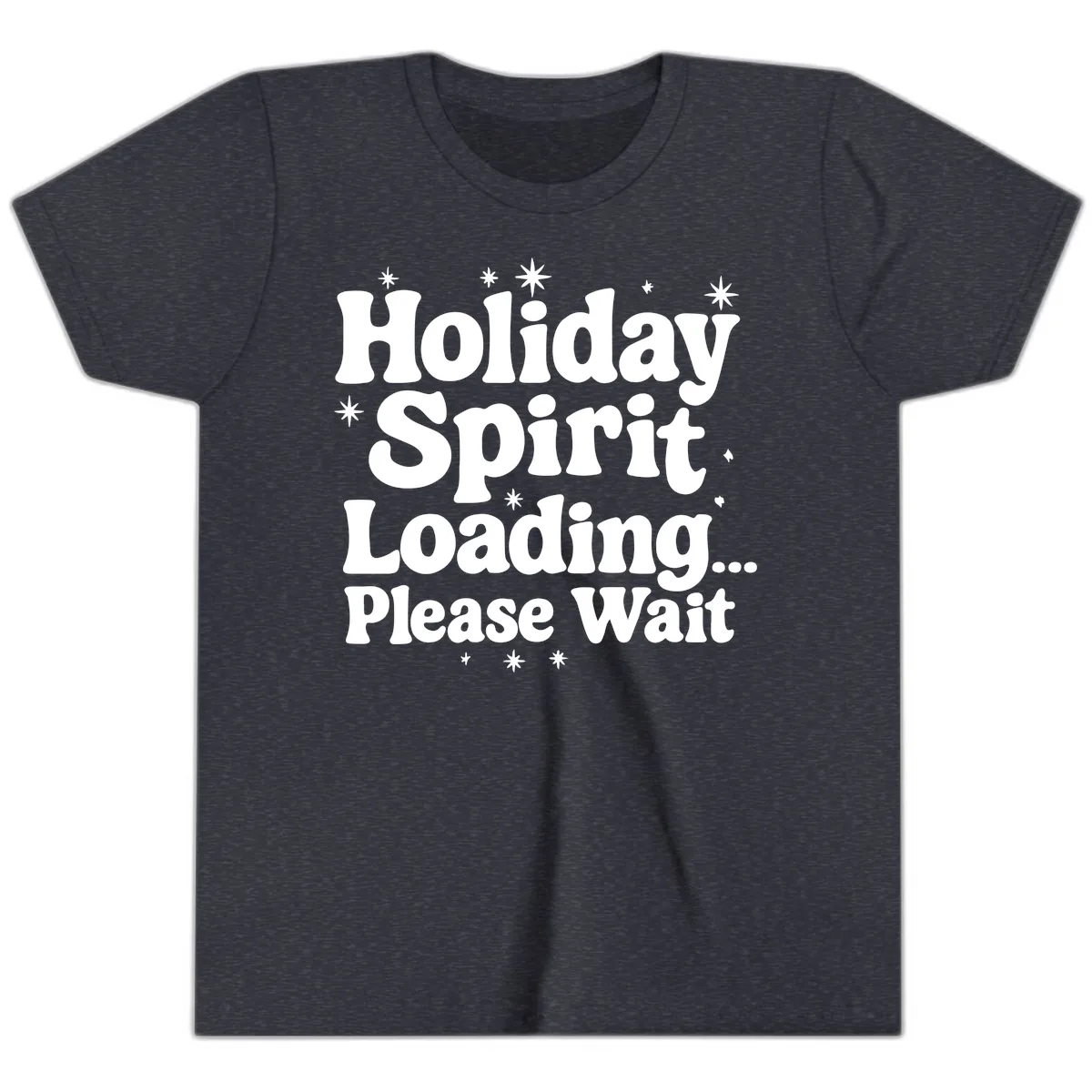 Holiday Spirit Loading Please Wait Youth T-Shirt in Heather Navy