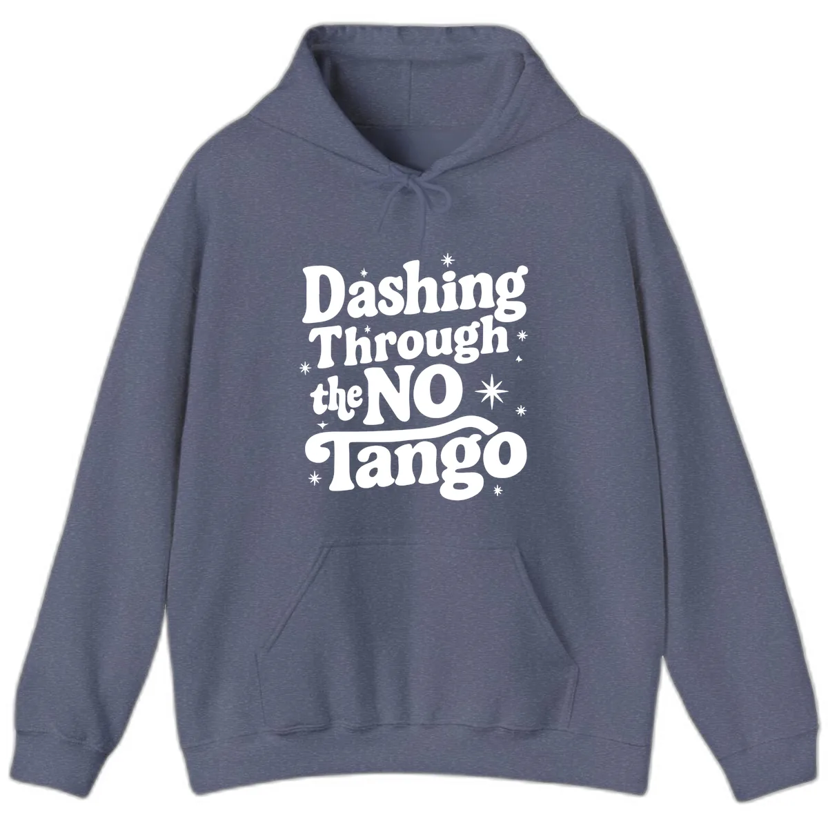 Dashing Through the NO Tango Hoodie in Heather Navy