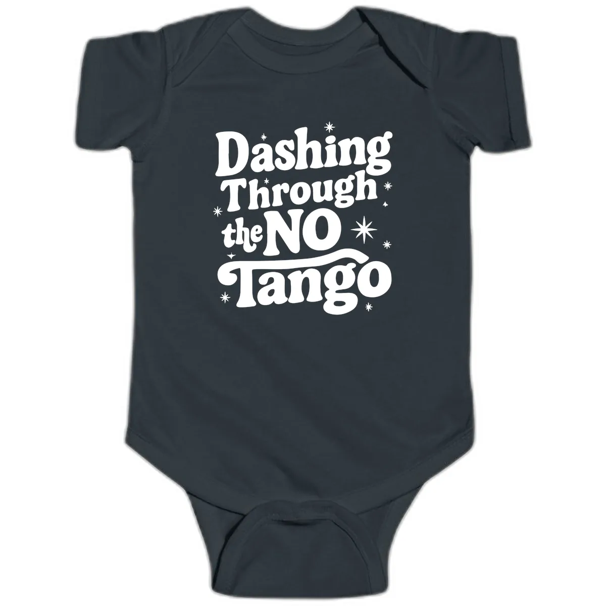 Dashing Through the NO Tango Baby Onesie in Black