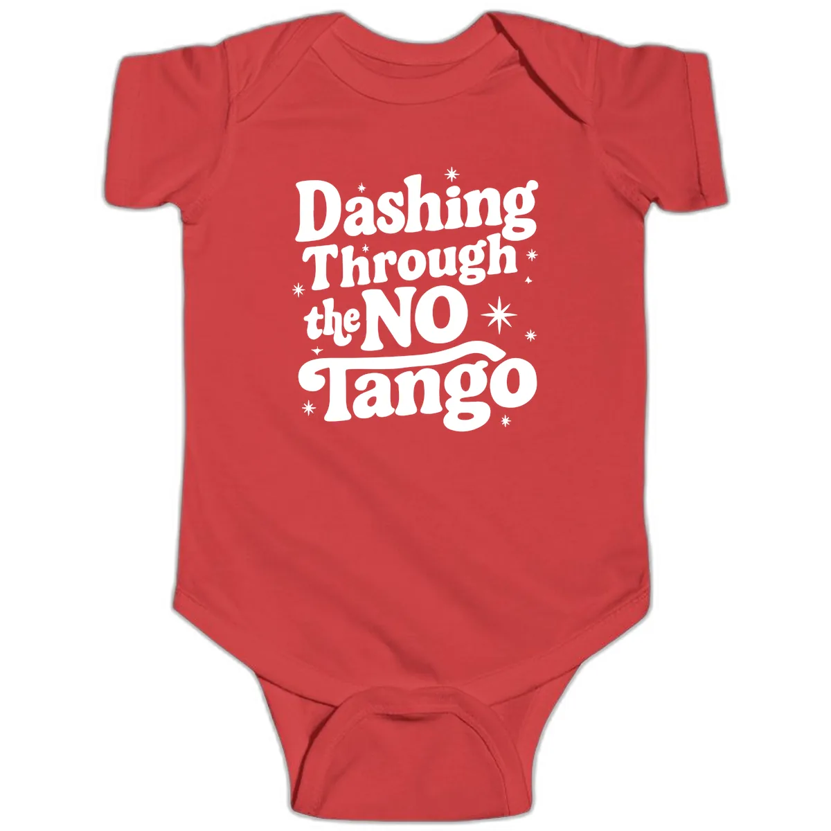 Dashing Through the NO Tango Baby Onesie in Red