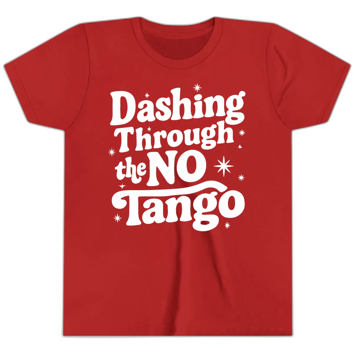 Dashing Through the NO Tango Youth T-Shirt in Red