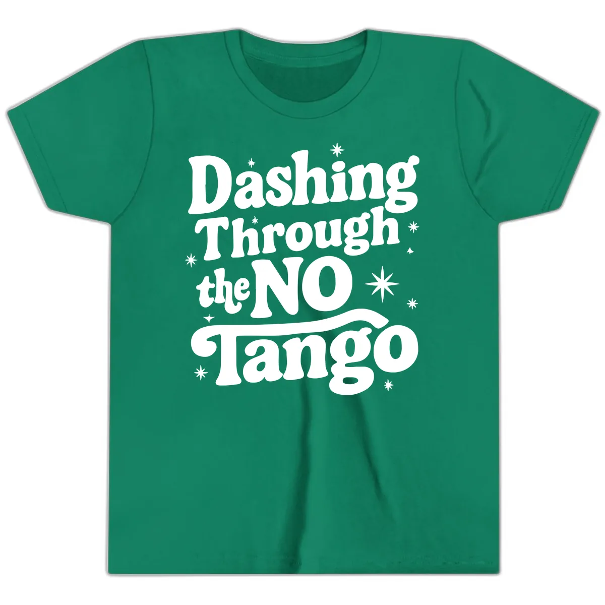 Dashing Through the NO Tango Youth T-Shirt in Kelly