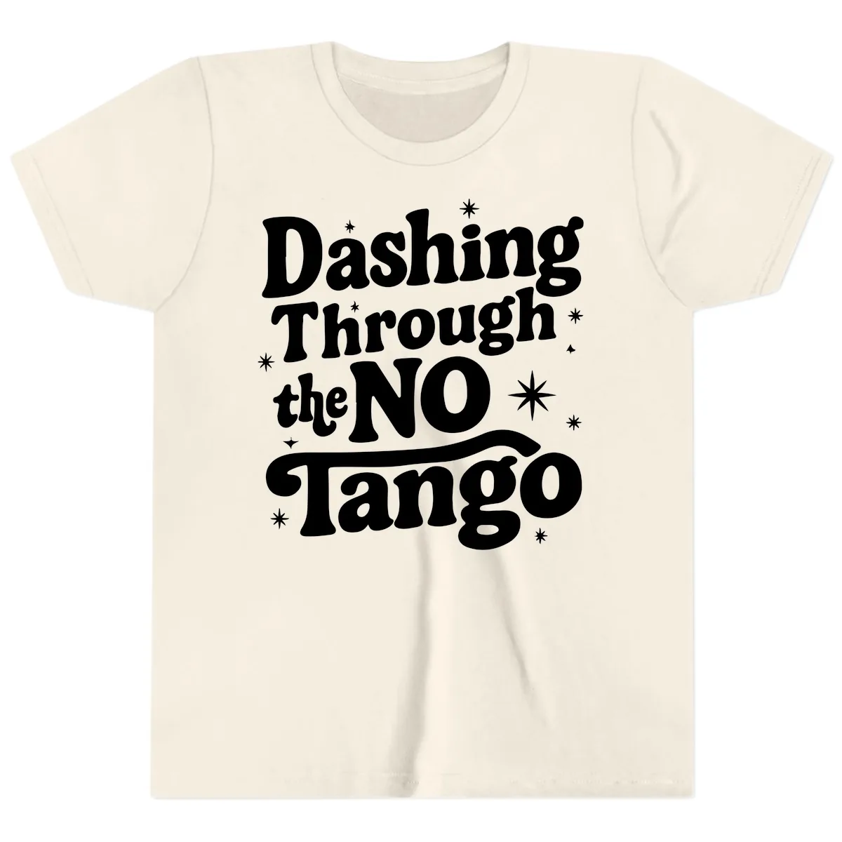 Dashing Through the NO Tango Youth T-Shirt in Natural