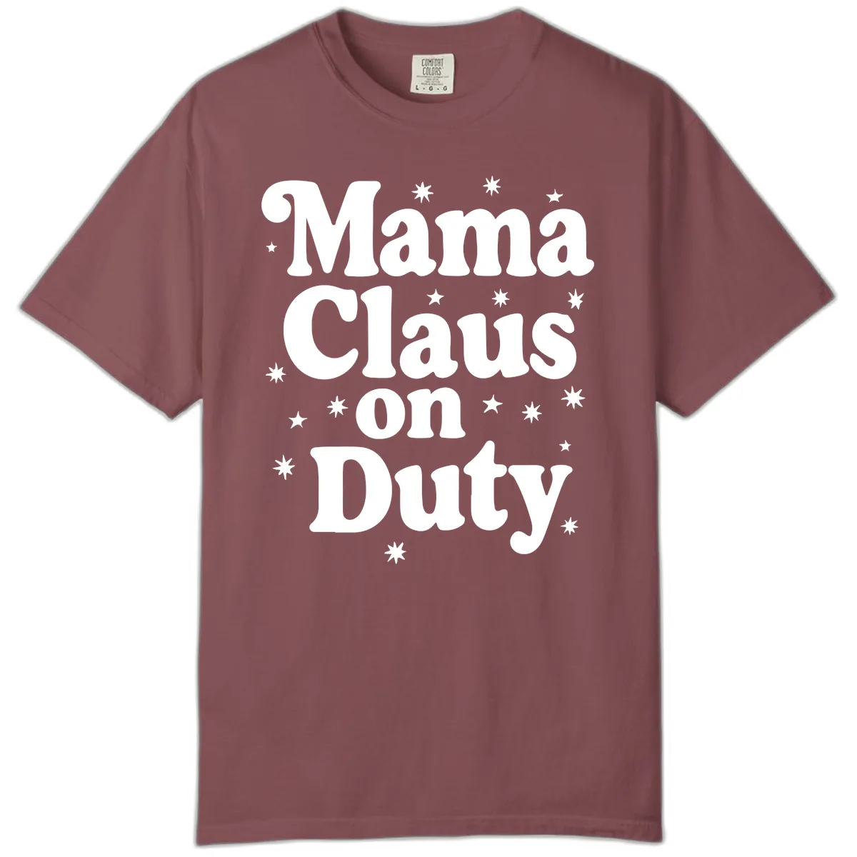 Mama Claus On Duty Holiday Graphic Comfort Color in Brick