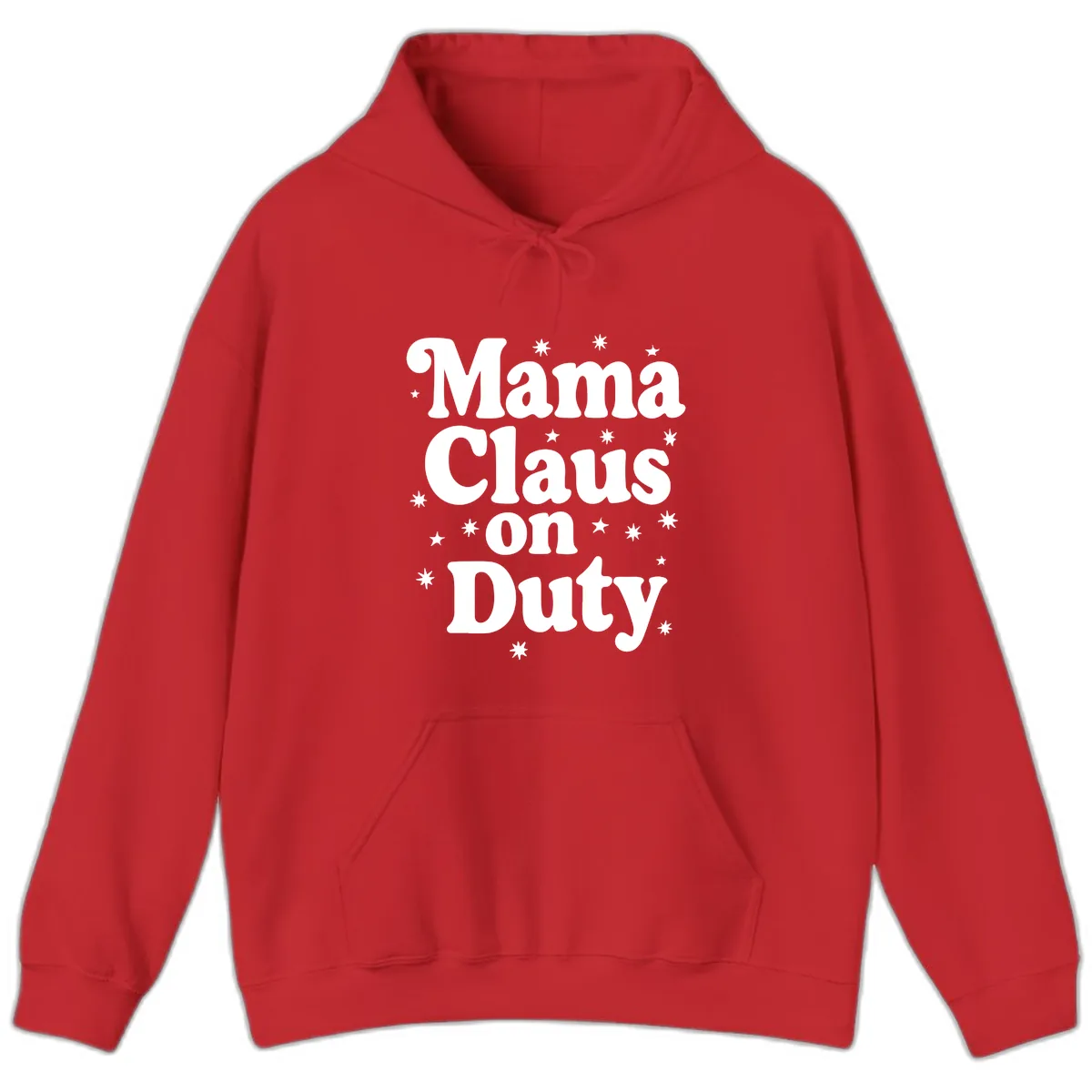 Mama Claus On Duty Holiday Graphic Hoodie in Red