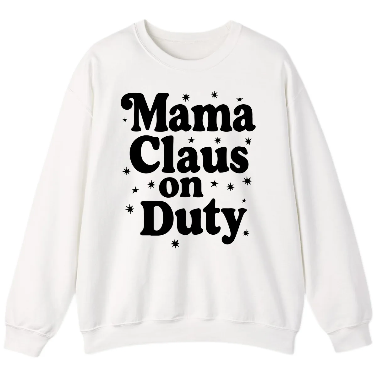 Mama Claus On Duty Holiday Graphic Sweatshirt in White
