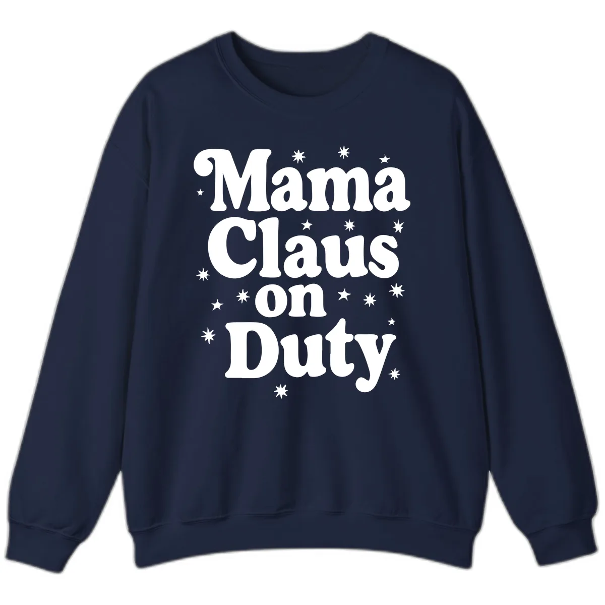 Mama Claus On Duty Holiday Graphic Sweatshirt in Navy