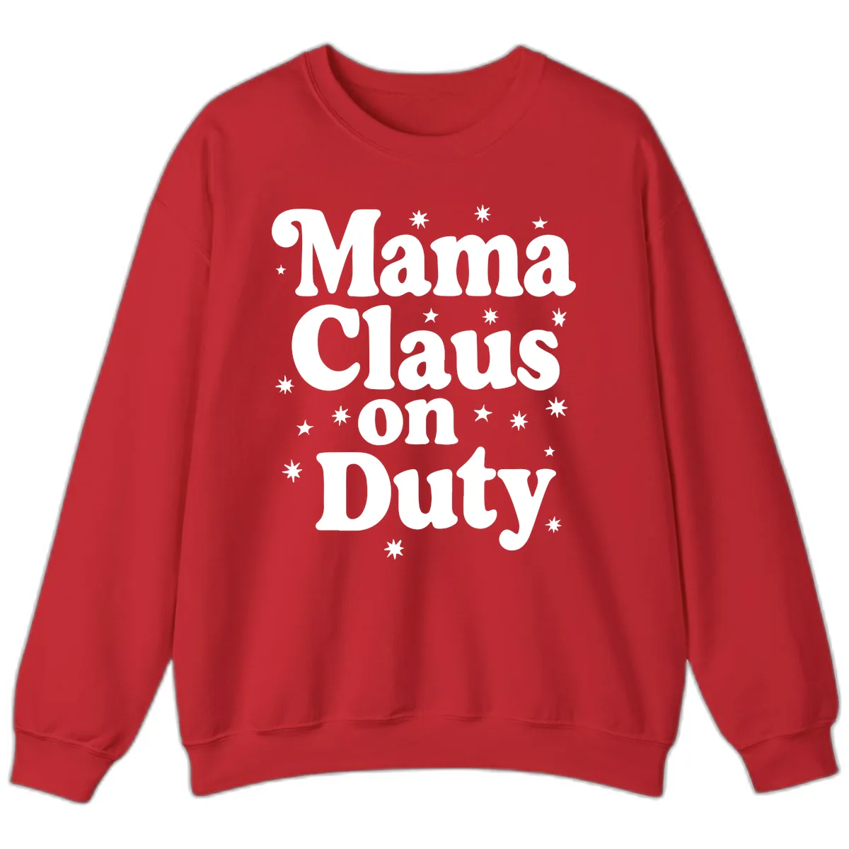 Mama Claus On Duty Holiday Graphic Sweatshirt in Red