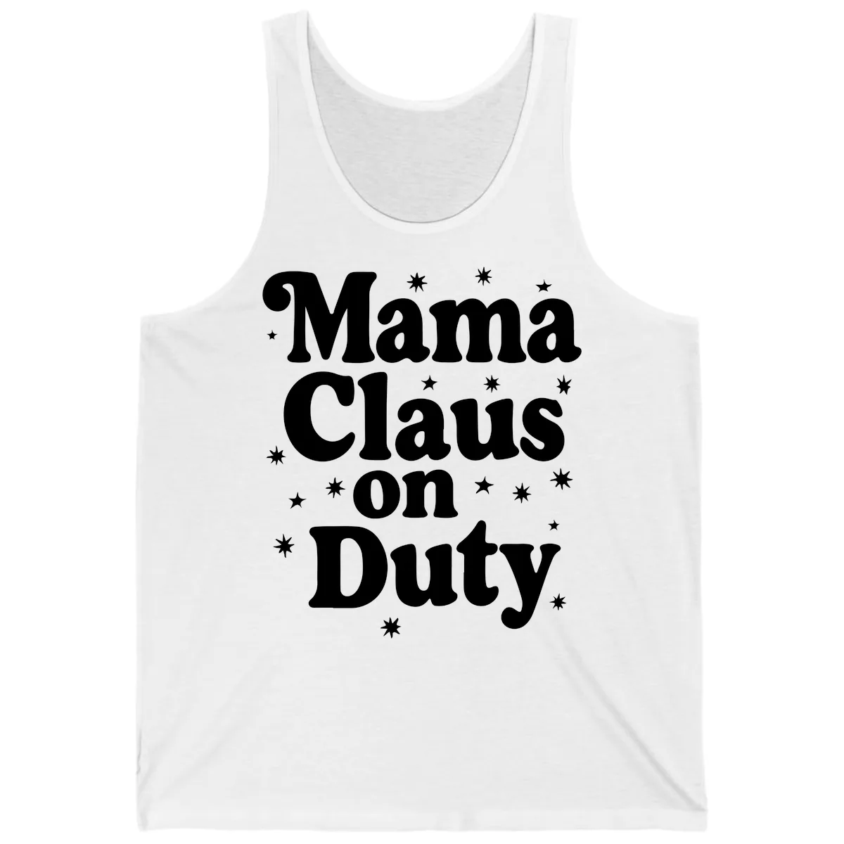 Mama Claus On Duty Holiday Graphic Tank in White
