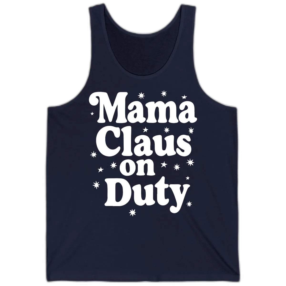 Mama Claus On Duty Holiday Graphic Tank in Navy